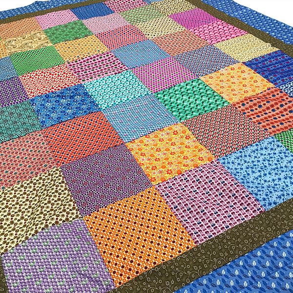 Color QUILT TOP Twin size scrap quilt Country Patchwork Multi